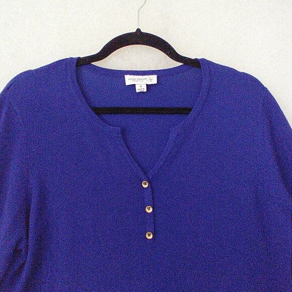 Susan Graver Women's Cardigan Sweater Size Medium Blue Long Sleeved - Picture 3 of 6